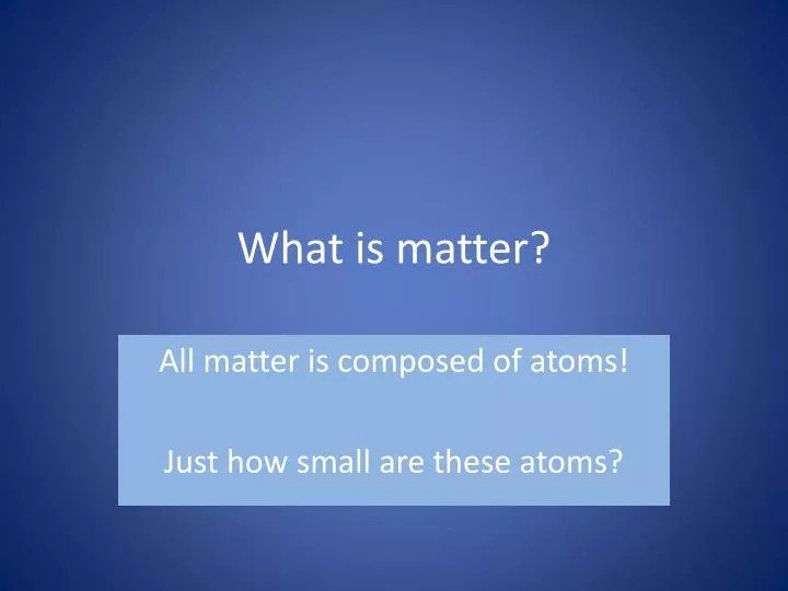 what is matter