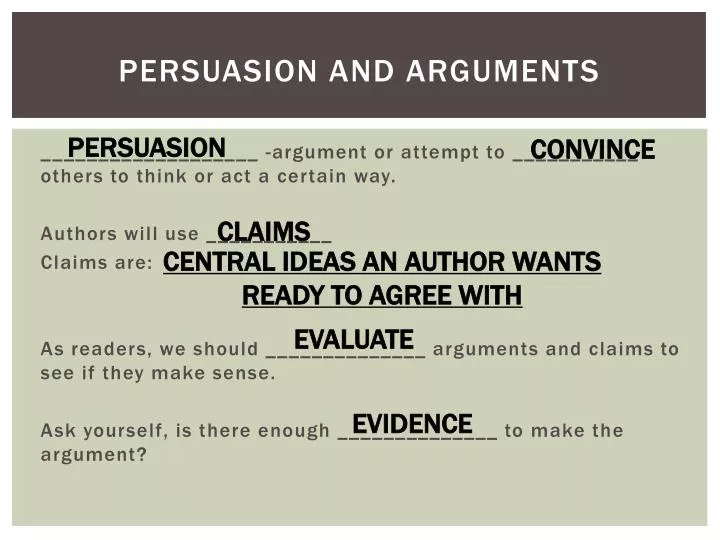persuasion and arguments