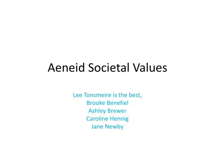 aeneid societal values