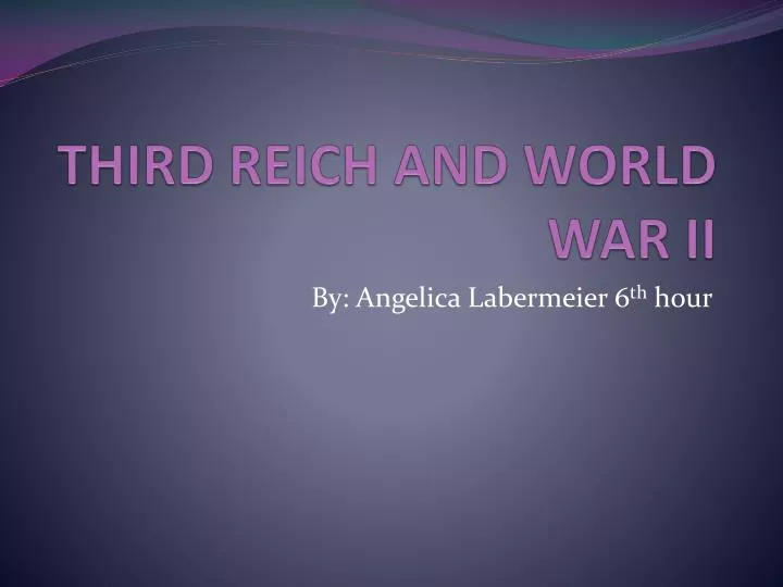 third reich and world war ii