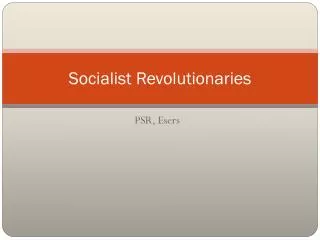 Socialist Revolutionaries