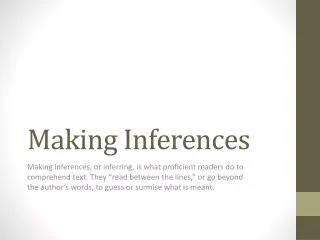 Making Inferences
