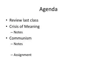 Agenda