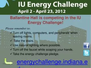 Ballantine Hall is competing in the IU Energy Challenge!