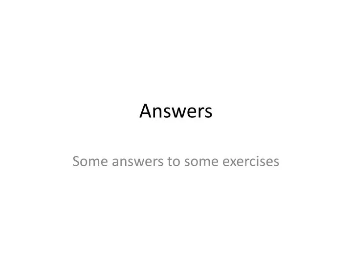 answers