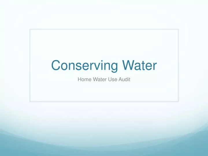 conserving water