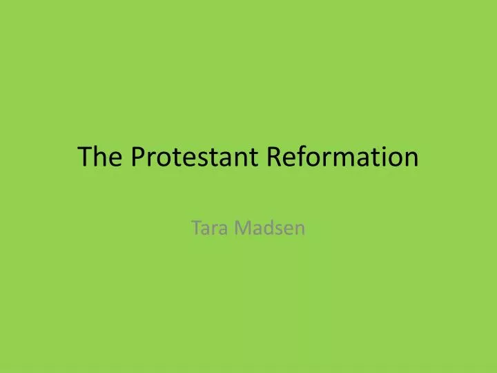 the protestant reformation