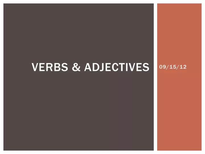 verbs adjectives