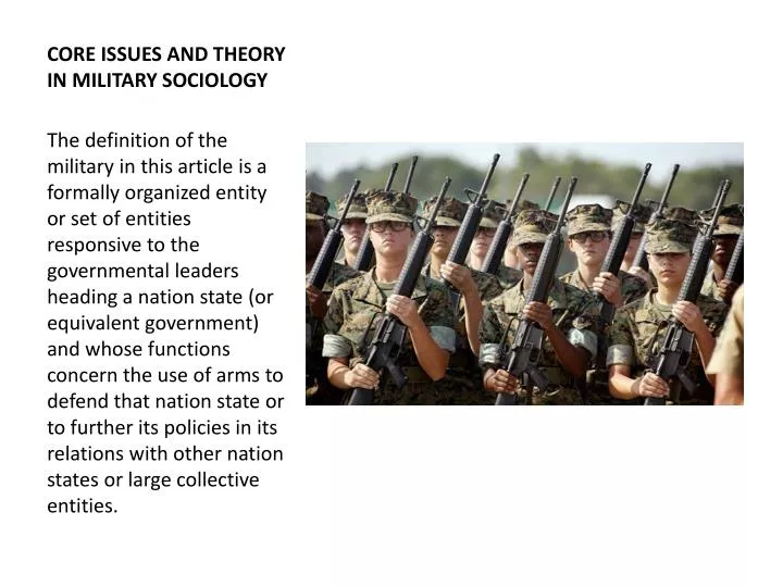 core issues and theory in military sociology