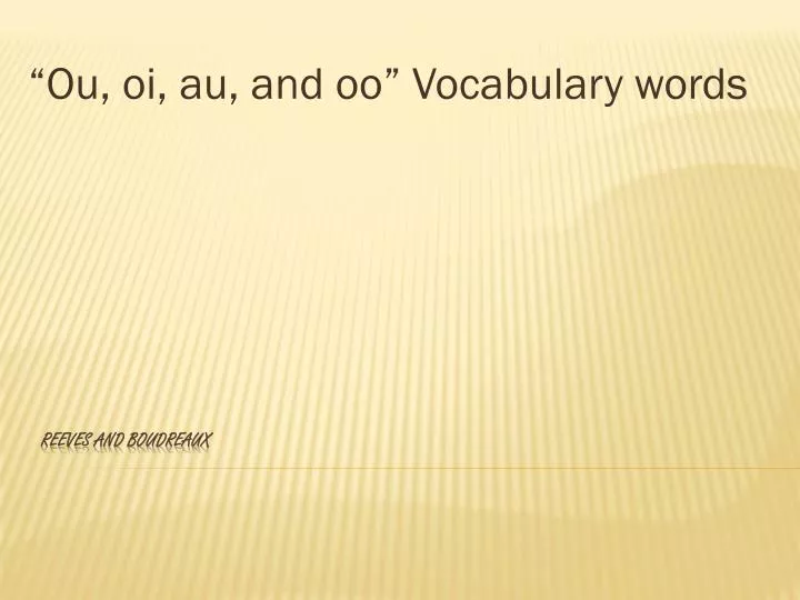 ou oi au and oo vocabulary words