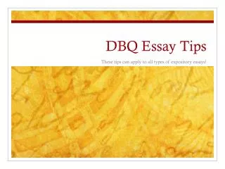 DBQ Essay Tips