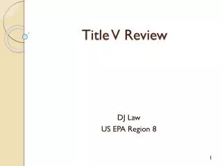 Title V Review