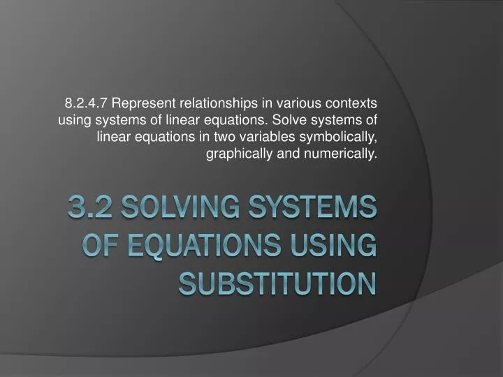 3 2 solving systems of equations using substitution