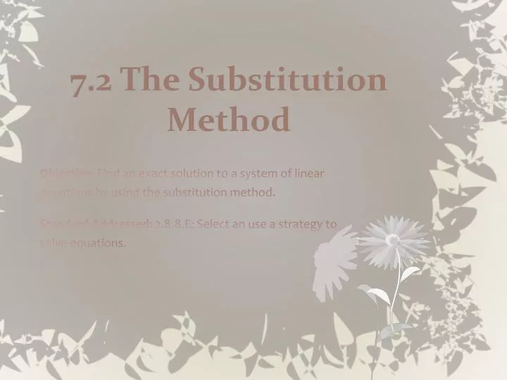 7 2 the substitution method
