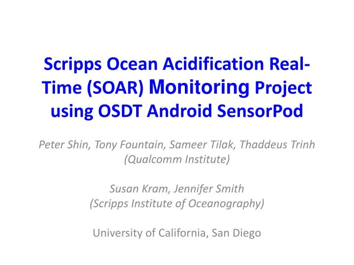 scripps ocean acidification real time soar monitoring project using osdt android sensorpod