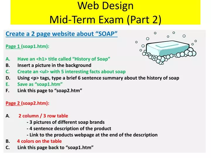 web design mid term exam part 2
