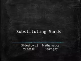 Substituting Surds