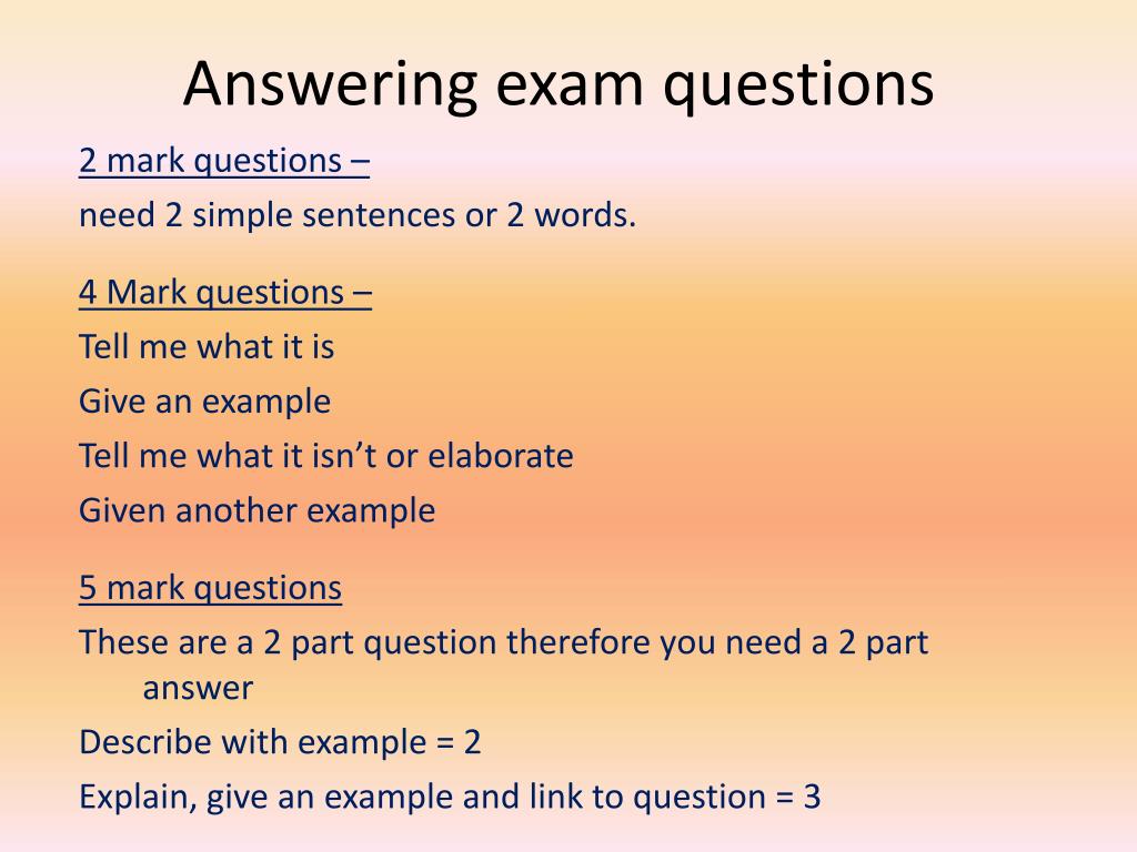 PPT - Answering exam questions PowerPoint Presentation, free download ...