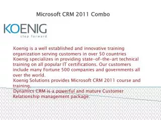 Microsoft Dynamics CRM 2011 Combo Training