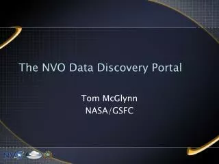 The NVO Data Discovery Portal