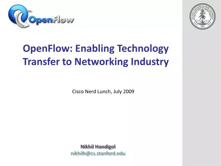 openflow enabling technology transfer to networking industry