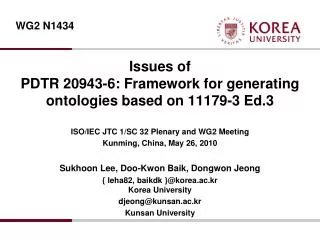 Issues of PDTR 20943-6: Framework for generating ontologies based on 11179-3 Ed.3