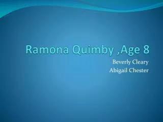Ramona Quimby ,Age 8