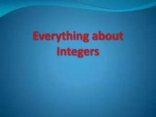 everything about integers