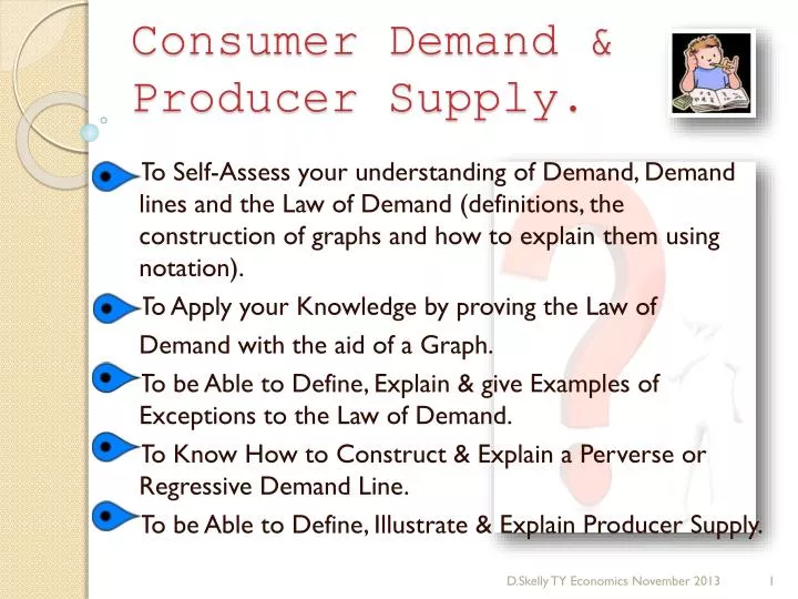 consumer demand producer supply