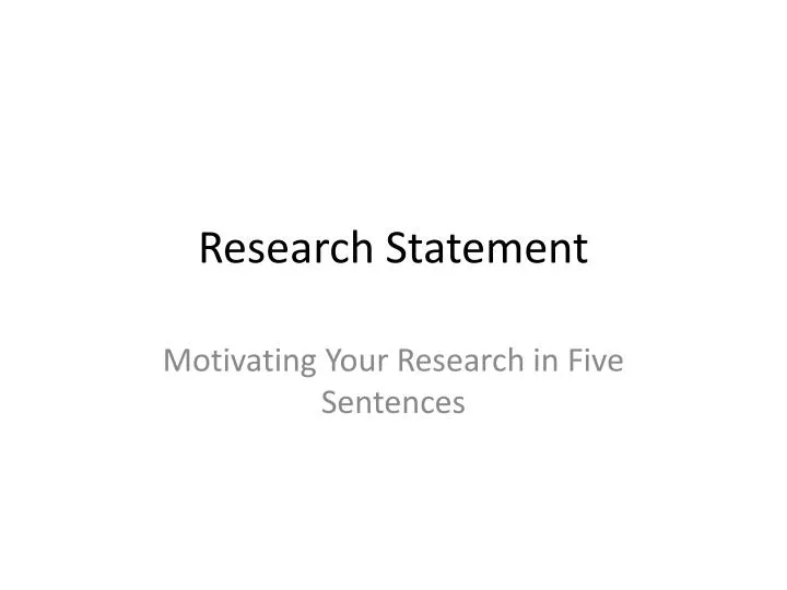 research statement
