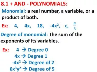 8.1 + AND - POLYNOMIALS: