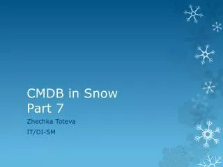 CMDB in Snow Part 7