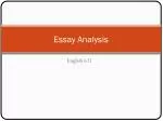 Essay Analysis - slide 1