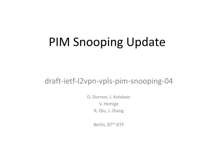 pim snooping update