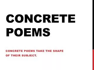 Concrete Poems