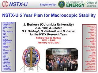 NSTX-U 5 Year Plan for Macroscopic Stability