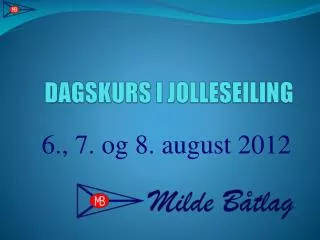 dagskurs i jolleseiling