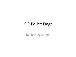 K-9 Police Dogs