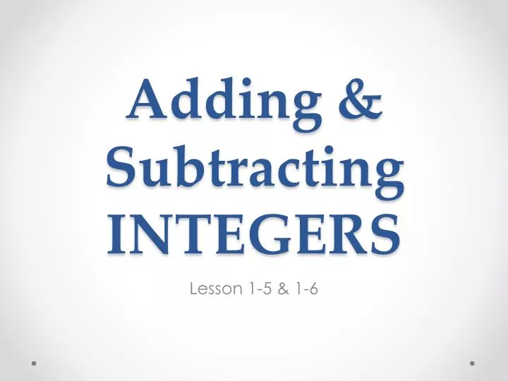 adding subtracting integers