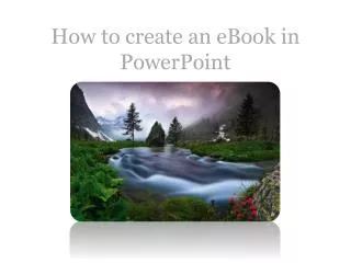 How to create an eBook in PowerPoint