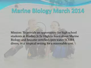 Marine Biology March 2014