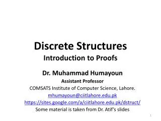 Discrete Structures Introduction to Proofs