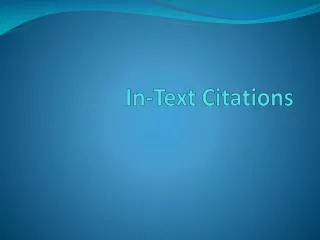 In-Text Citations