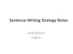 Sentence Writing Strategy Notes - slide 1