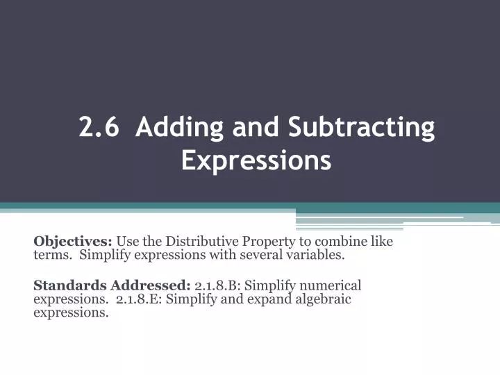2 6 adding and subtracting expressions