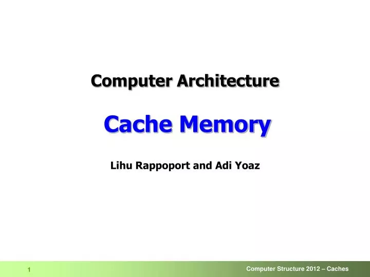 computer architecture cache memory