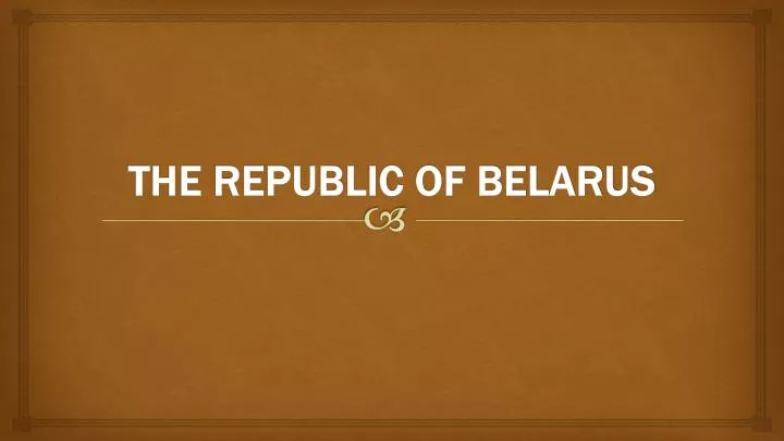 the republic of belarus