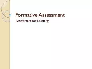 Formative Assessment