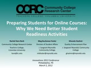 Preparing Students for Online Courses: Why We Need Better Student Readiness Activities