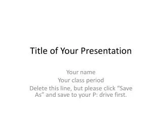 Title of Your Presentation